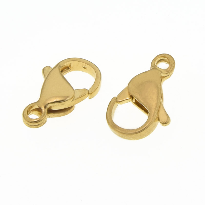 Замки-карабіни з нерж. сталі, 11х7 мм, Покриття 24 kt (STL-018521)