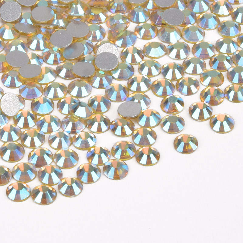 Стрази плоскі SS16 (3,8 мм), Бежеві AB (STR-061344)