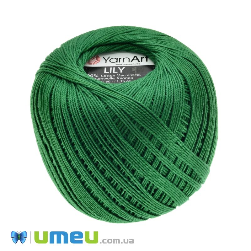 Пряжа YarnArt Lily 50 г, 225 м, Зеленая 5542 (YAR-038417)