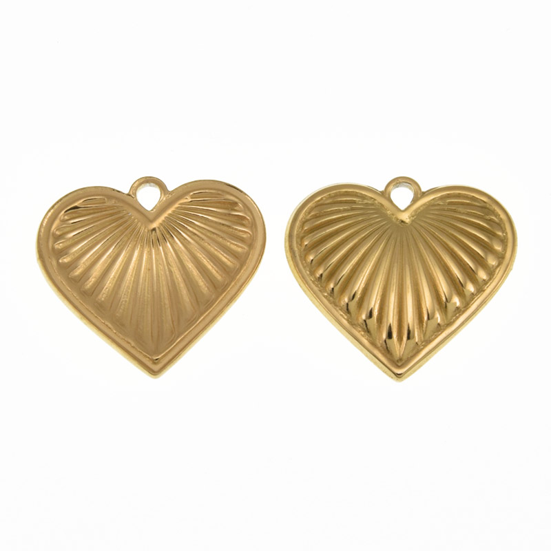 Подвеска из нерж. стали Сердце, 20,5х18,5 мм, Покрытие 18 kt (STL-061321)