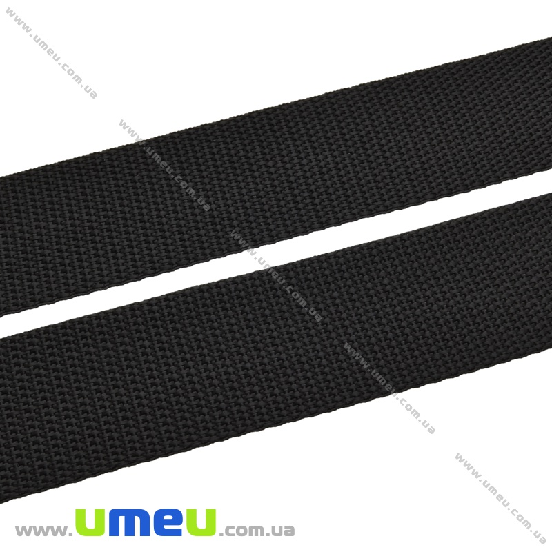 Лента ременная для рюкзаков (стропа), 40 мм, Черная (LEN-034630)