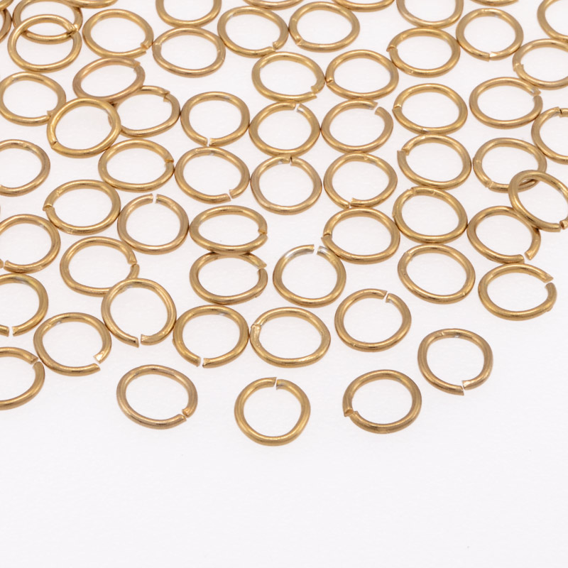 Колечка з нерж. сталі, 6 мм, 0,9 мм, Золото (STL-055848)