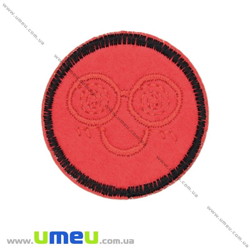 Термоаппликация Смайлик, 4,5 см, Красная (APL-017467)