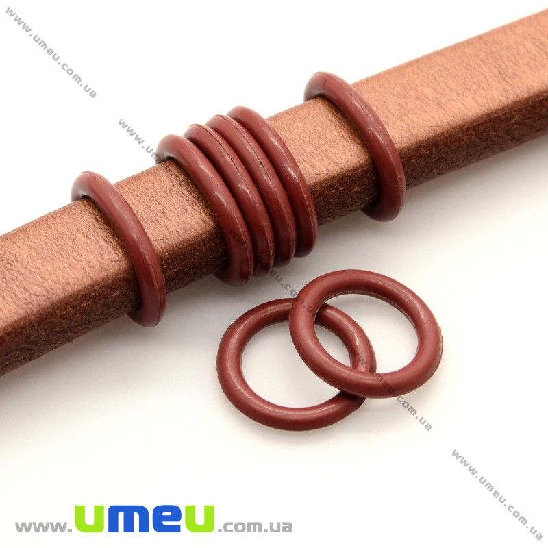 Гумові колечка-стоппери для браслета, 12 мм, Коричневі (BUS-009866)