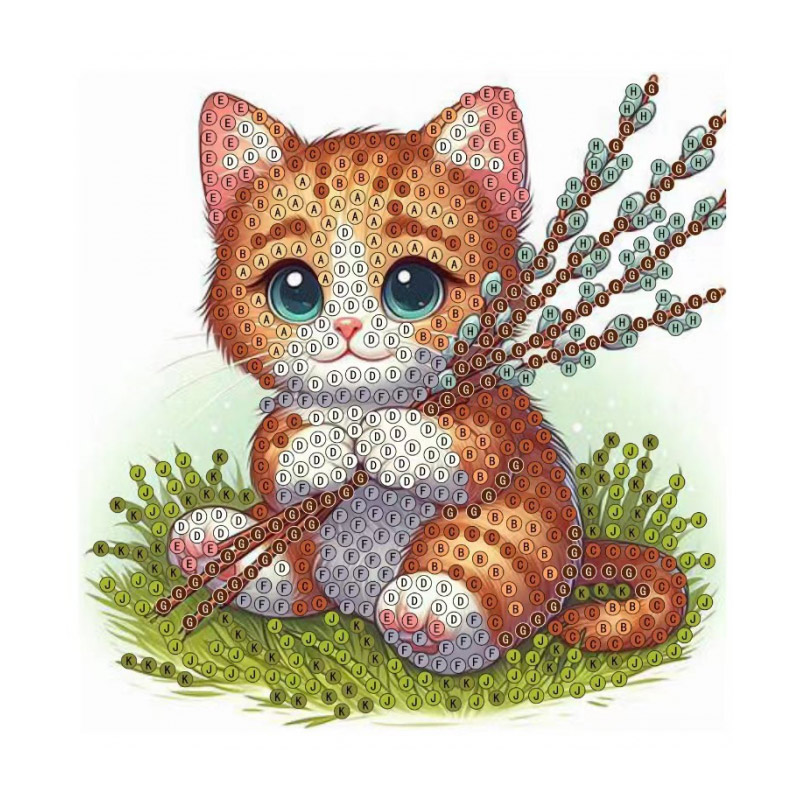 Набір алмазного живопису (наклейка) 11х11 см, Котики (SXM-056484)