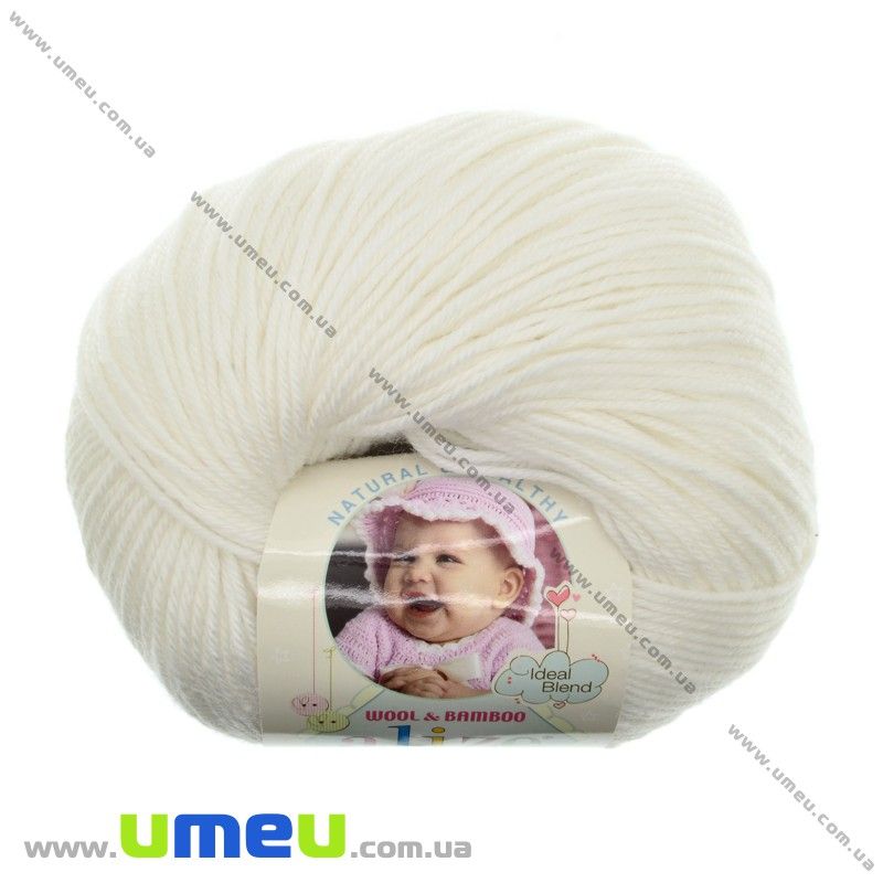 Пряжа Alize Baby Wool 50 г, 175 м, Біла 55 (YAR-023236)
