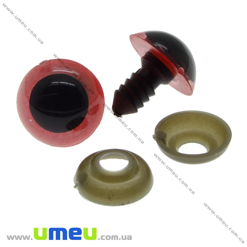 Глазки со штифтом круглые (с заглушками), 16 мм, Красные (DIF-030519)