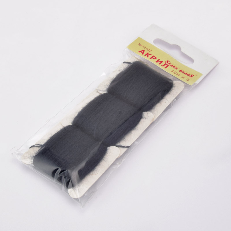 Акрилові нитки, №12102, Чорно-сині (MUL-058832)