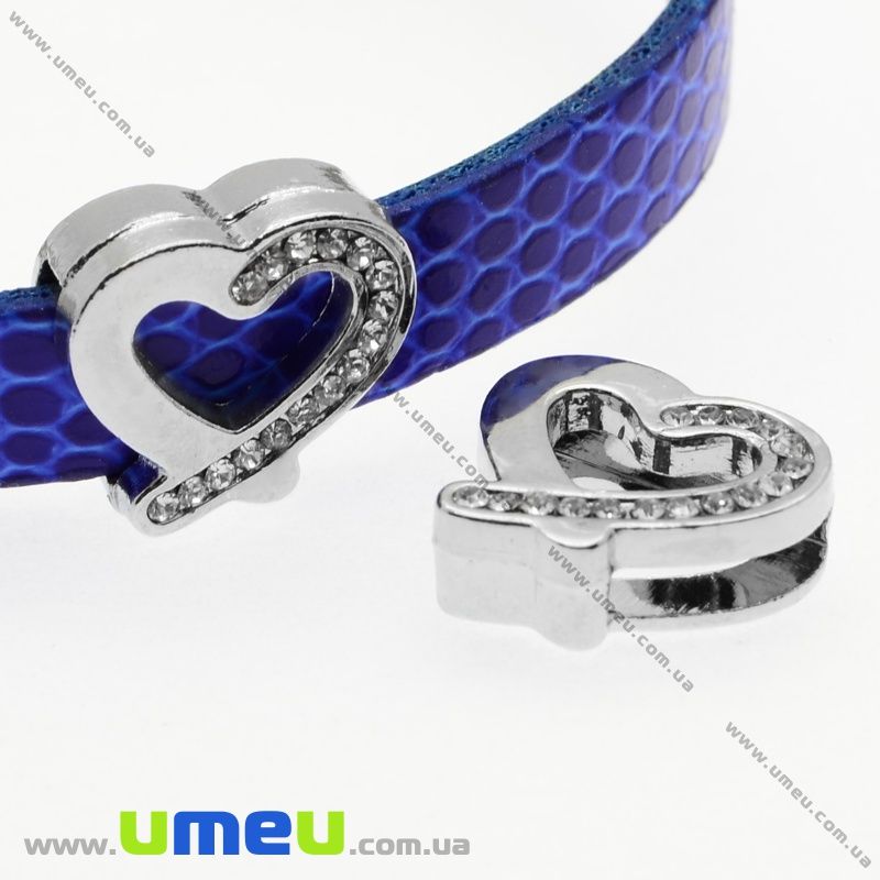 Бусина мет. Сердце, 12х13 мм, Темное серебро (BUS-009605)