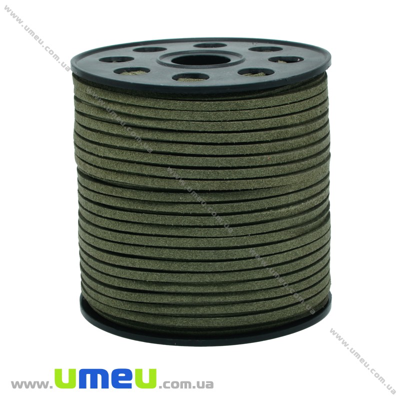 Замшевый шнур, 3 мм, Зеленый темный (LEN-007065)