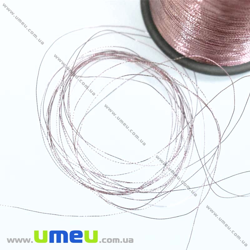 Нить металлизированная 0,1 мм, Розовая (чайная роза) (KNT-028186)