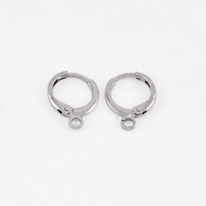 Швензы круглые, Латунь с покрытием Родий, 15х11,5х2 мм (OSN-059028)