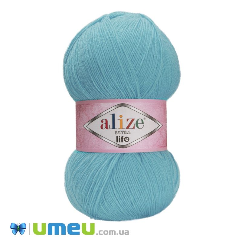 Пряжа Alize Extra Life 100 г, 480 м, Голубая 918 (YAR-038432)