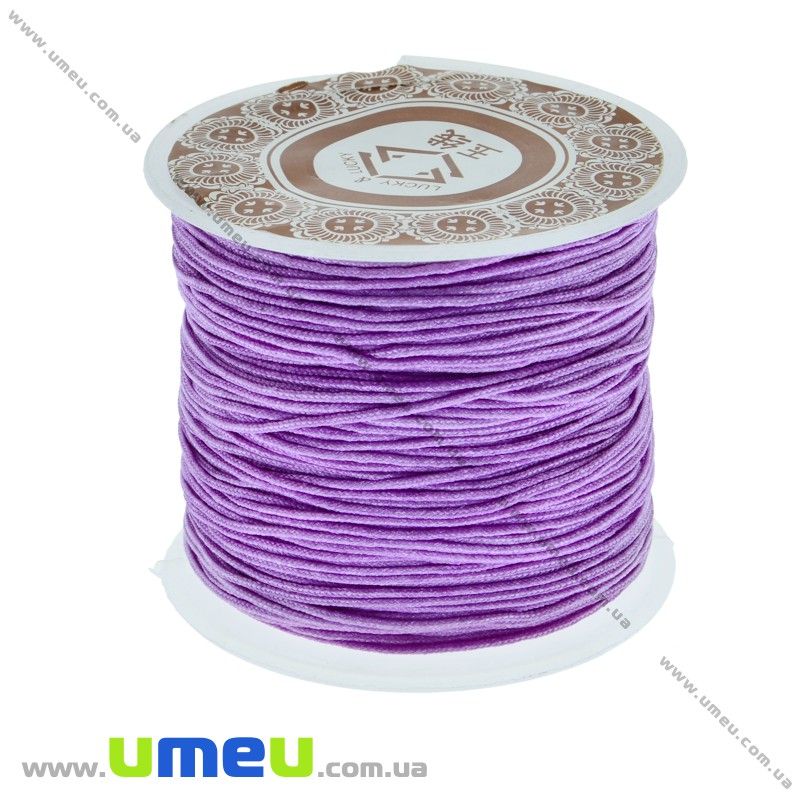 Нейлоновий шнур (для браслетів Шамбала), 1 мм, Бузковий(LEN-003379)