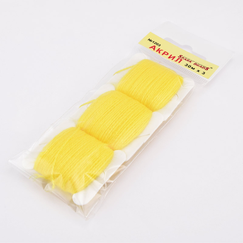 Акриловые нитки, №1203, Желтые (MUL-058765)
