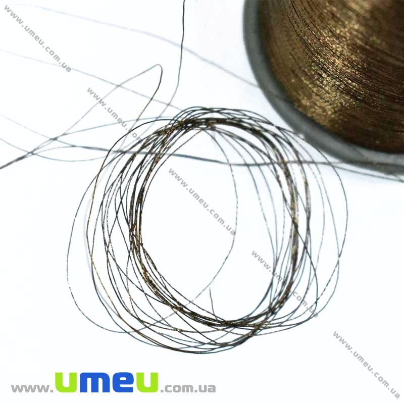 Нить металлизированная 0,1 мм, Коричневая (KNT-028179)