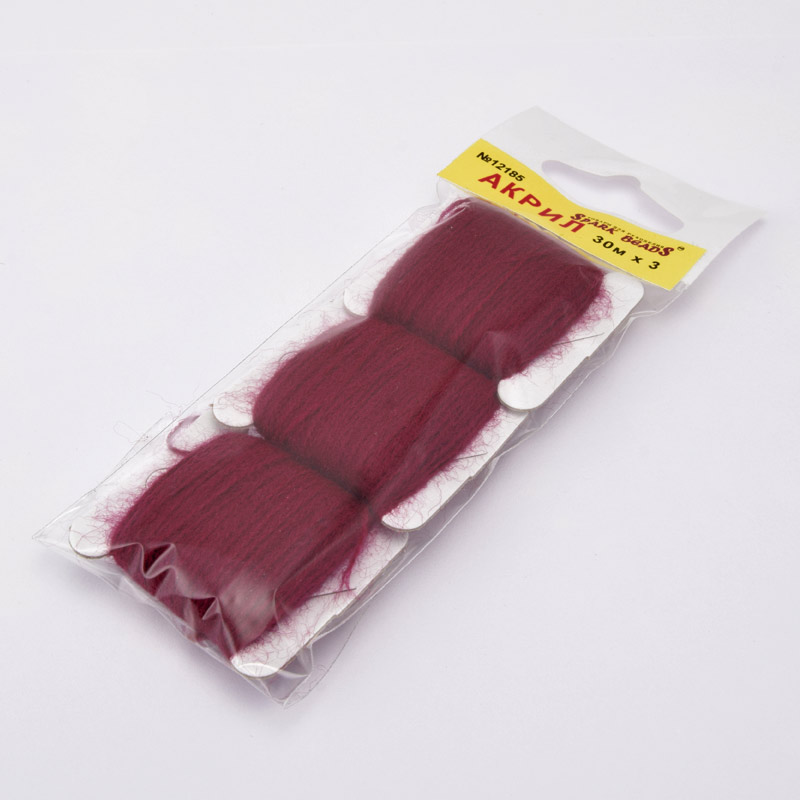 Акриловые нитки, №12185, Вишневые (MUL-058885)