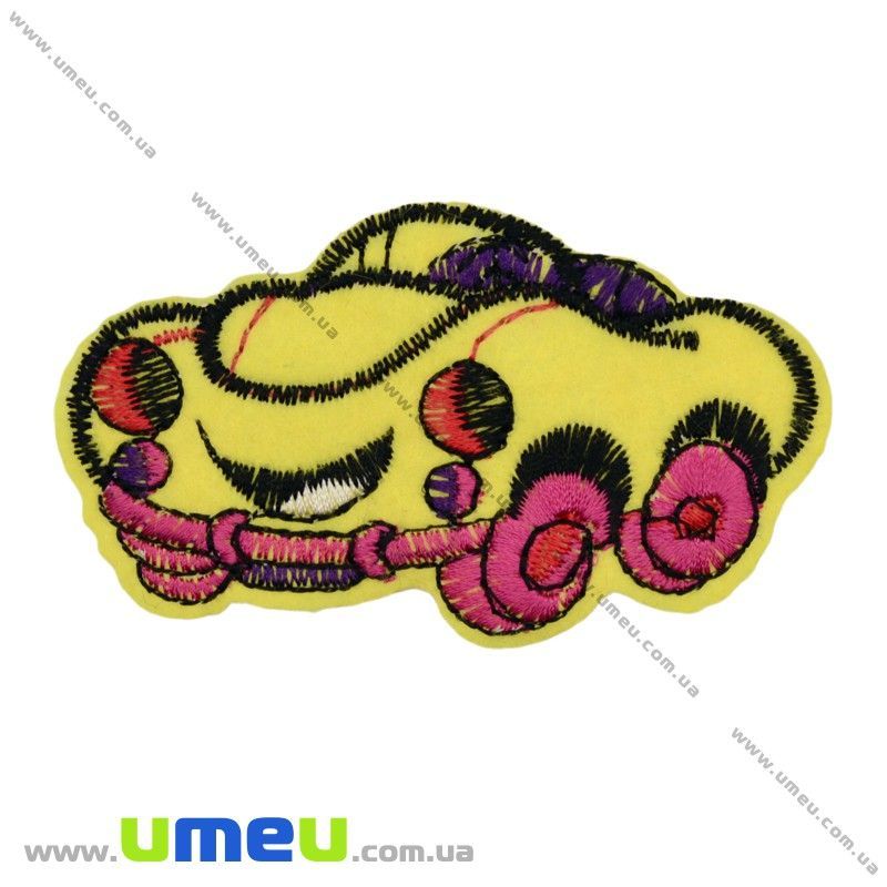 Термоаппликация детская Машина, 7,5х4,5 см, Желтая (APL-022240)