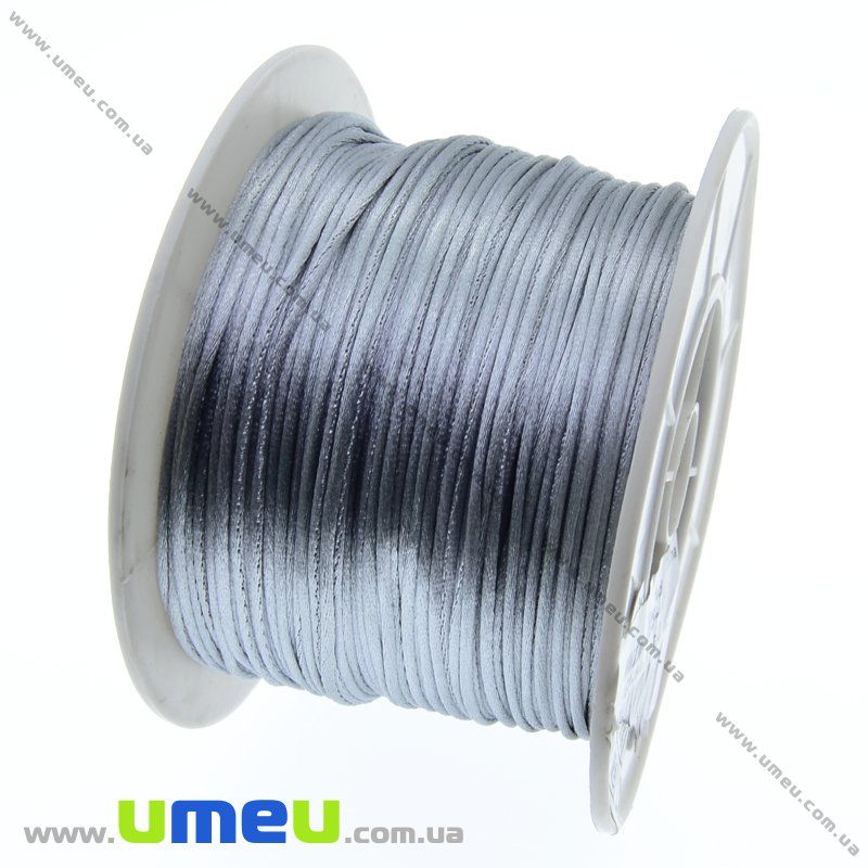 Атласный нейлоновый шнур, 1 мм, Серый (LEN-004018)