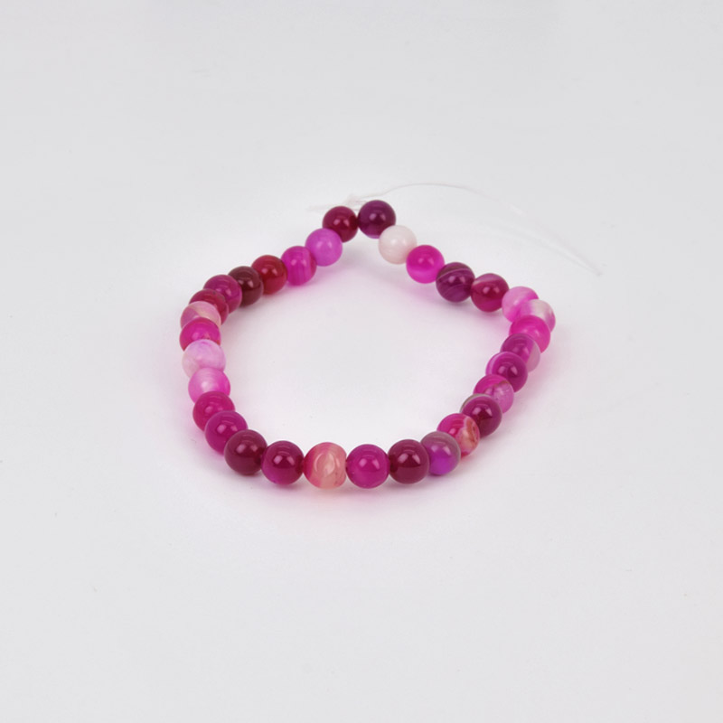 Бусины Агат розовый, Натур. камень, 6 мм, Круглые, 18 см (BUS-058040)