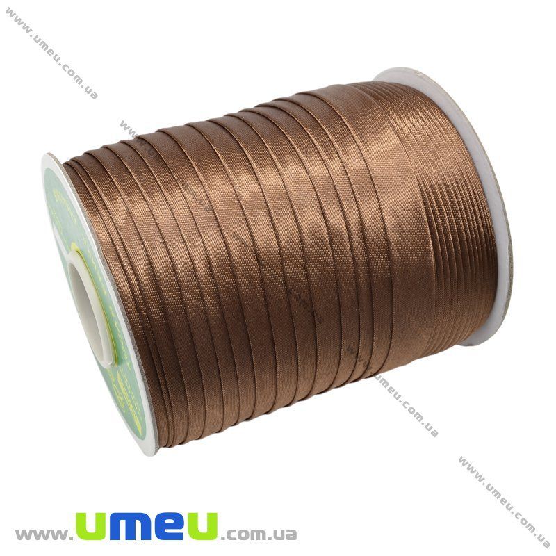 Атласна коса бейка, 15 мм, Коричнева (LEN-010318)
