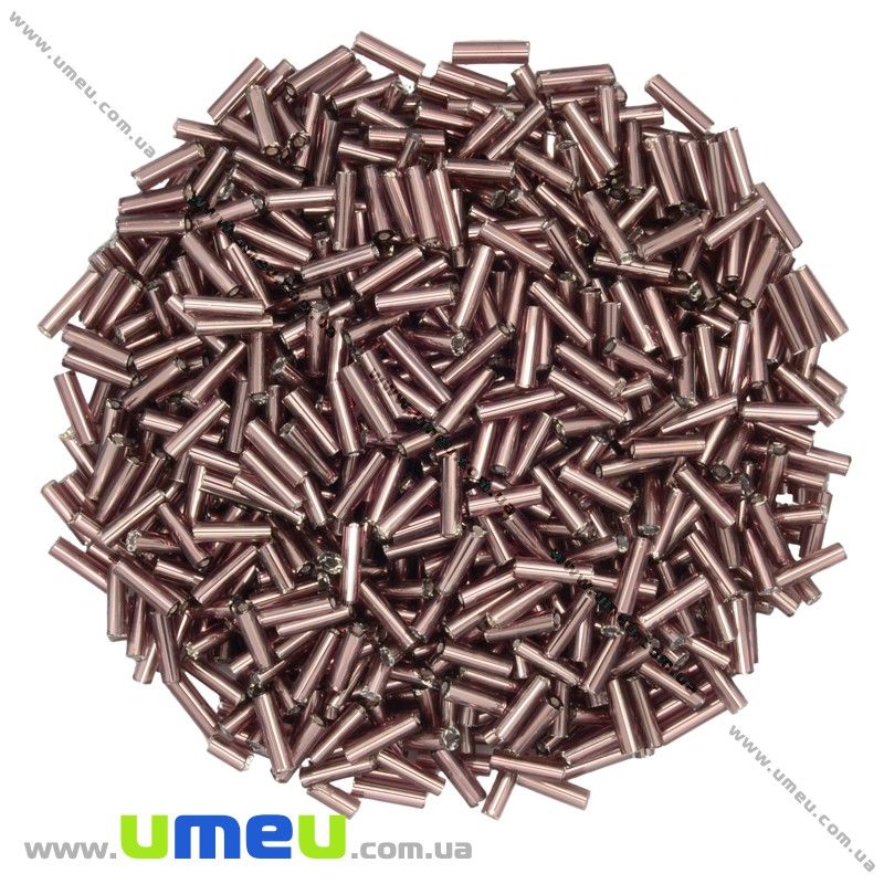 Бисер китайский стеклярус, 6 мм, Коричневый блестящий (BIS-012033)