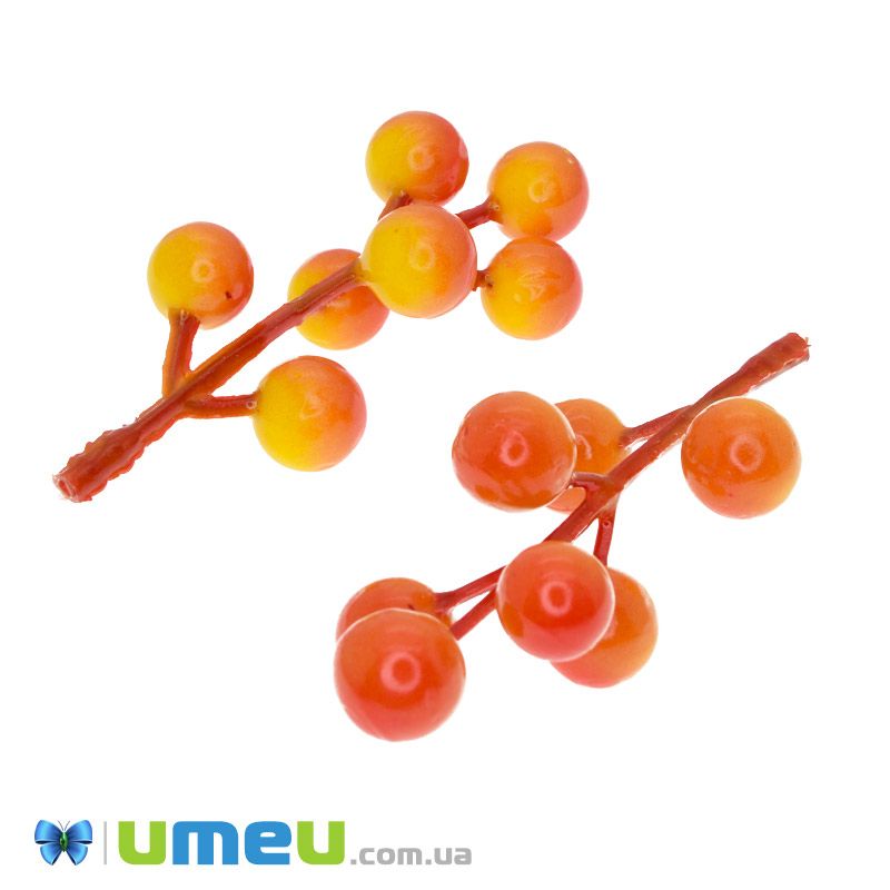 Ветка с ягодами, 9х4 см, Оранжевая (DIF-045736)