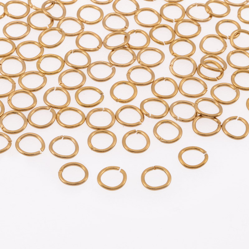 Колечки из нерж. стали, 5 мм, 0,7 мм, Покрытие 18 kt (STL-055861)