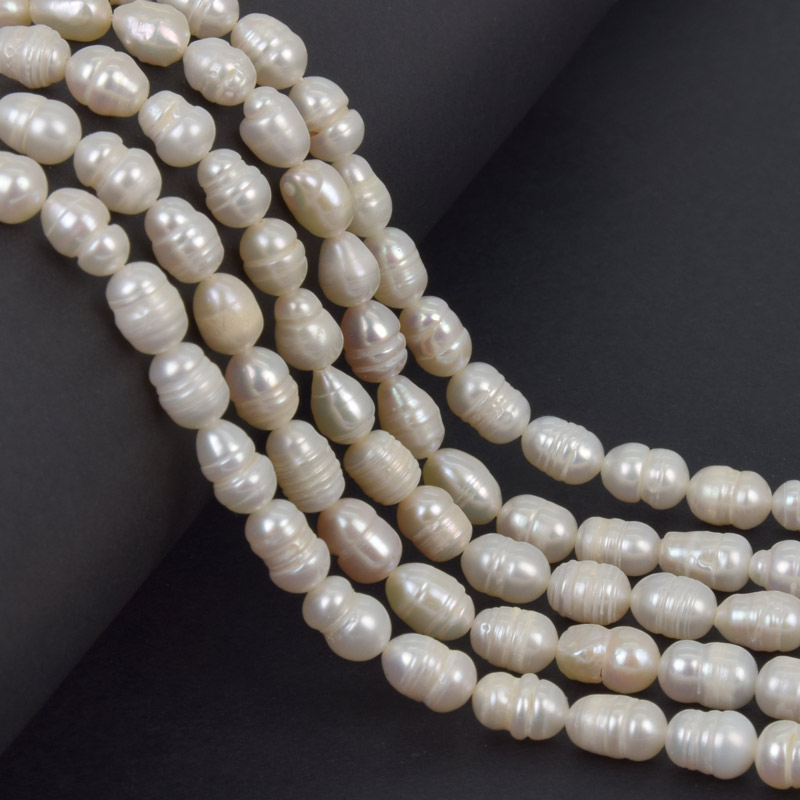 Бусины натуральный речной Жемчуг молочный, 7-9 мм (BUS-058134)