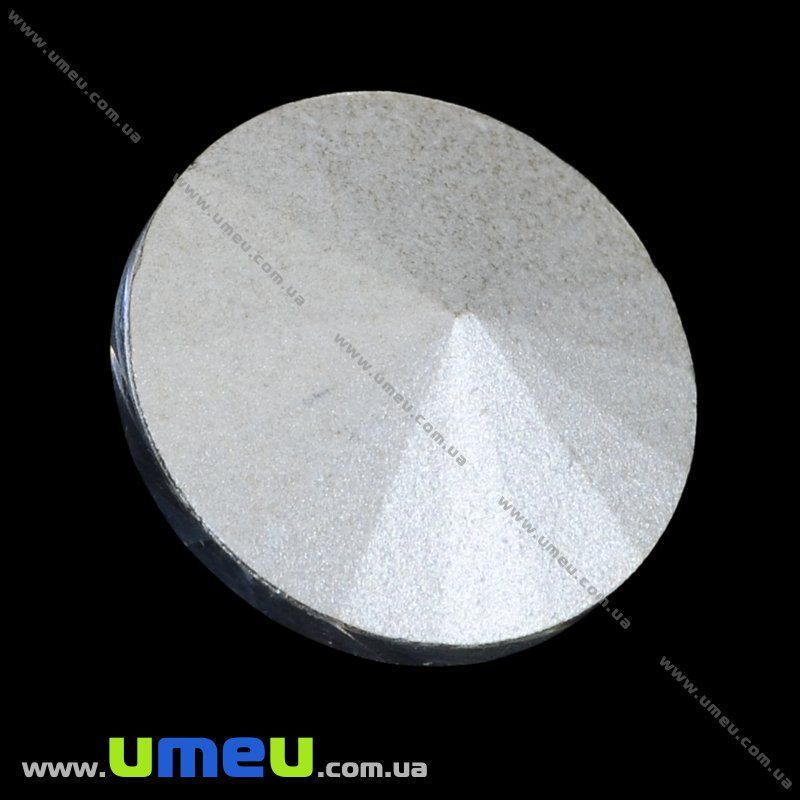 Ріволі скляний, Круглий гранований, 14 мм, Бежевий (KAB-010078)