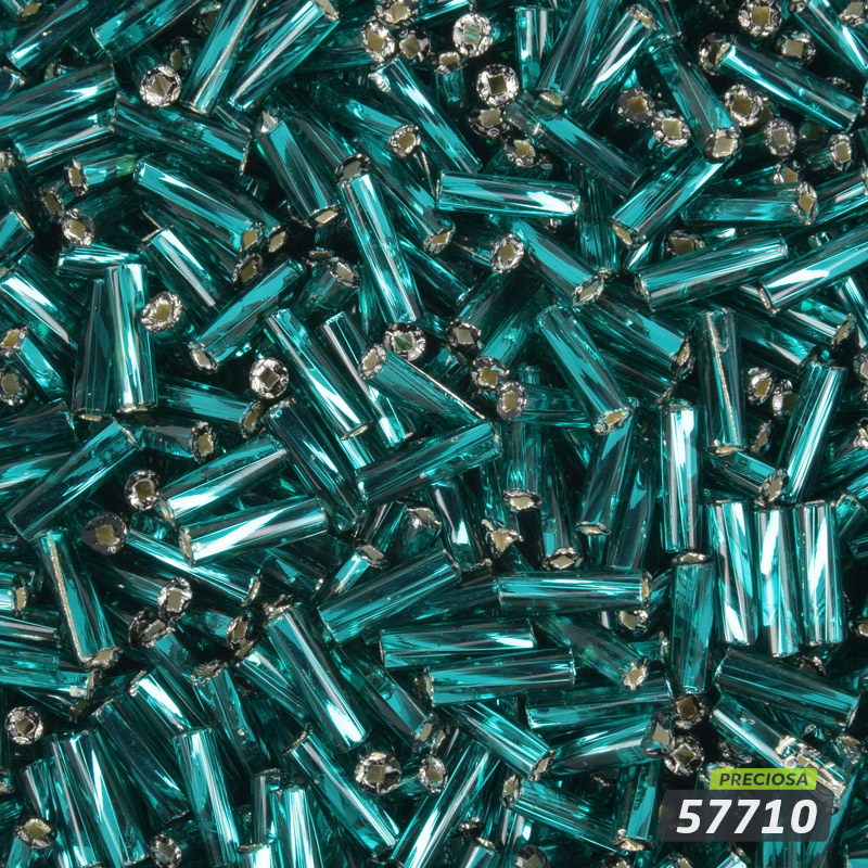 Бісер чеський Стеклярус 3, №57710, Смарагдовий блискучий скручений, 7 мм (BIS-056823)