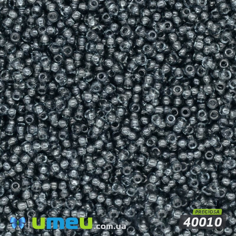 Бисер чешский 12/0, №40010, Серый, Прозрачный (BIS-017029)