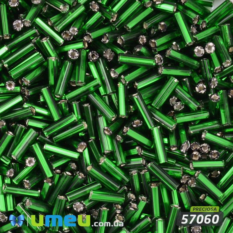 Бісер чеський Стеклярус 3, №57060, Зелений блискучий, 7 мм (BIS-050531)