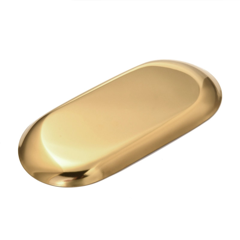 Декоративная тарелка из нерж. ст., 180х85х10 мм, Овальная, Золото (INS-051982)