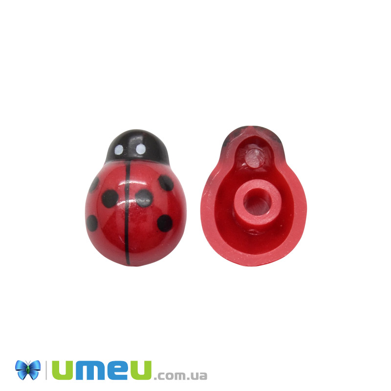 Кабошон з полімерної глини, Сонечко, 19х13 мм, Червоний (DIF-050781)