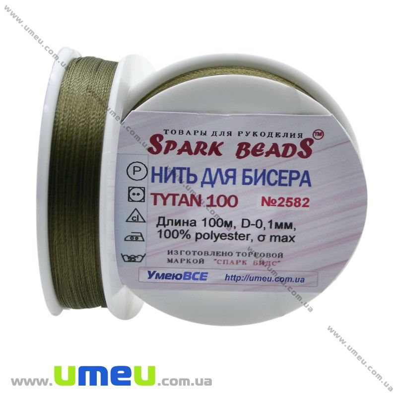 Нить для бисера Титан 100, Болотная №2582, 100 м (MUL-010628)
