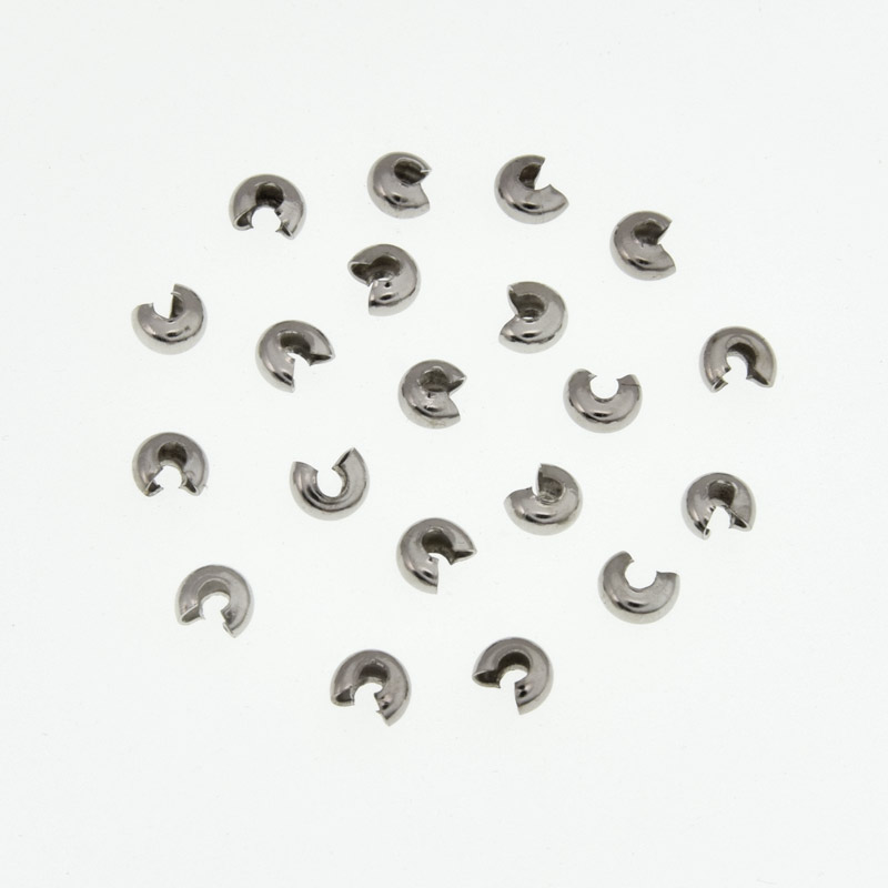 Бусины зажимные Кримп, 3 мм, Темное серебро (BUS-008448)