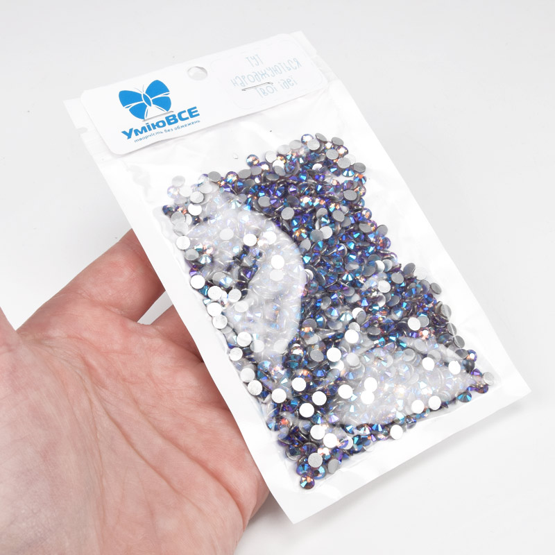 Стразы плоские SS16 (3,8 мм), Сиреневые AB (STR-061346)