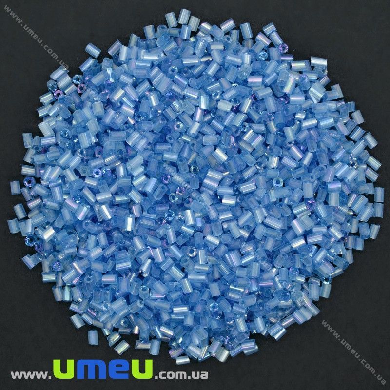 Бісер китайський рубка, 2,2 мм, Блакитний АВ прозорий (BIS-026187)
