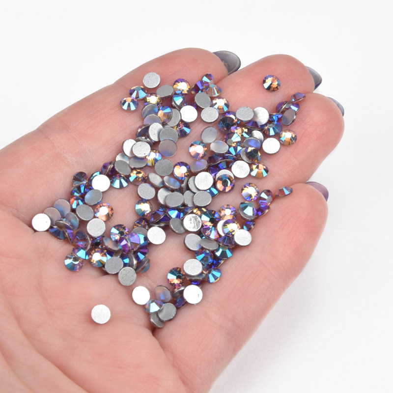 Стразы плоские SS16 (3,8 мм), Сиреневые AB (STR-061346)