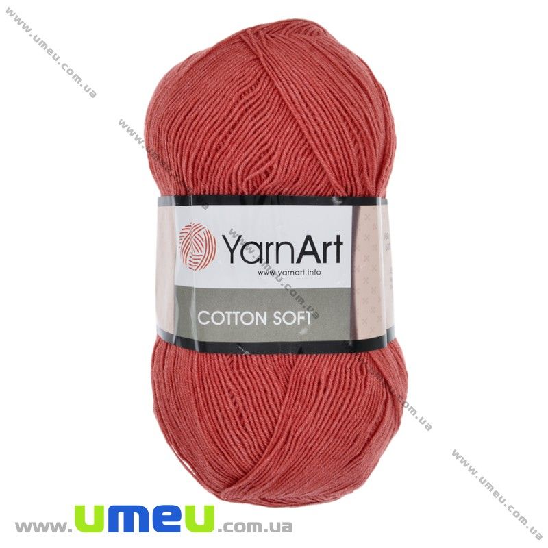 Пряжа YarnArt Cotton Soft 100 г, 600 м, Красная светлая 26 (YAR-025424)