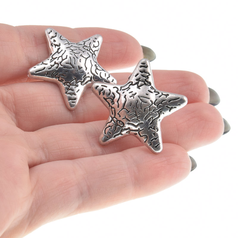 Намистина мет. Зірка, 27х20 мм, Античне срібло (BUS-016915)