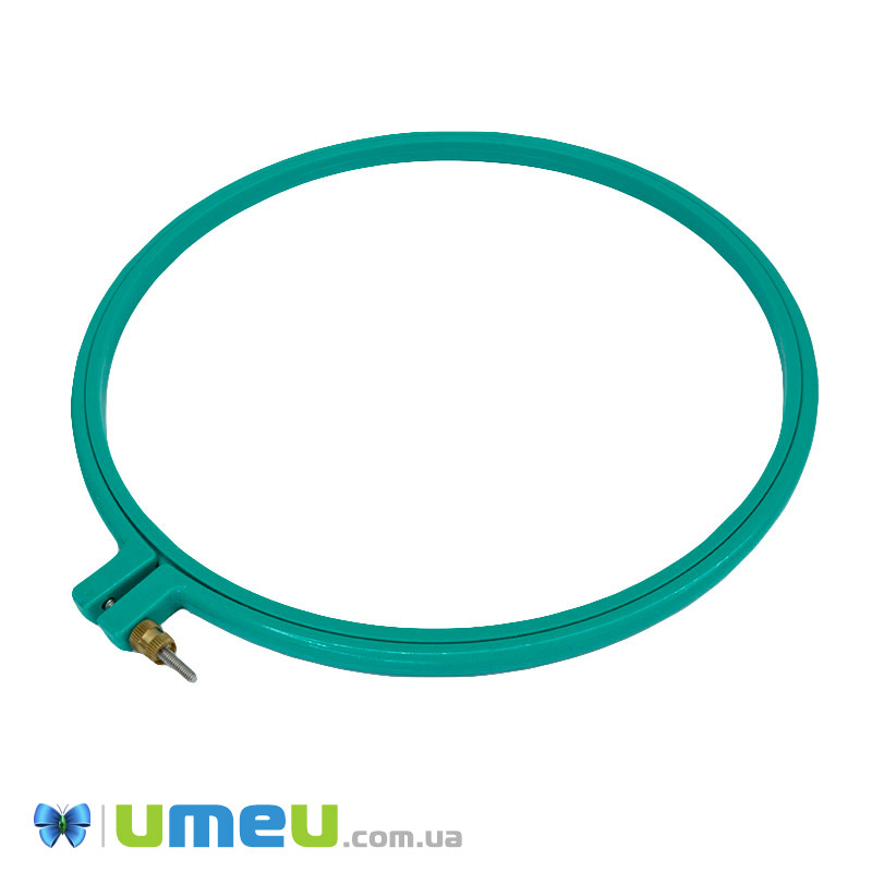 Пяльцы пластиковые HELLO 24 см с металлическим винтом, Бирюзовые (MUL-045013)