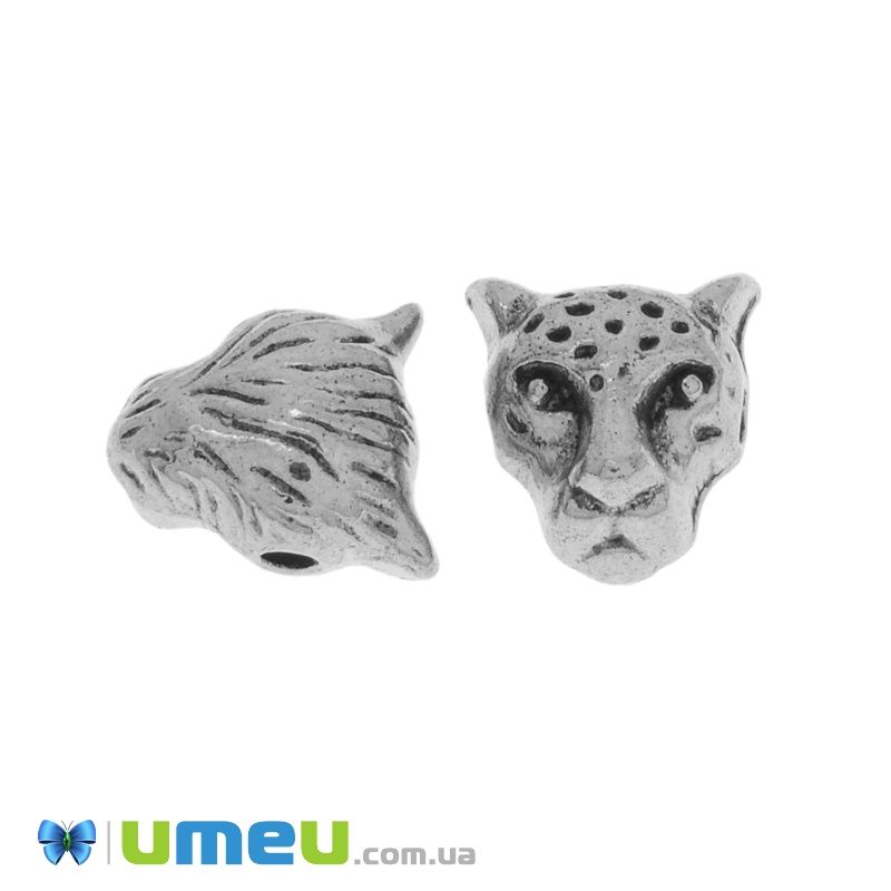 Бусины мет. Леопард, 10х9х7 мм, Античное серебро (BUS-025607)