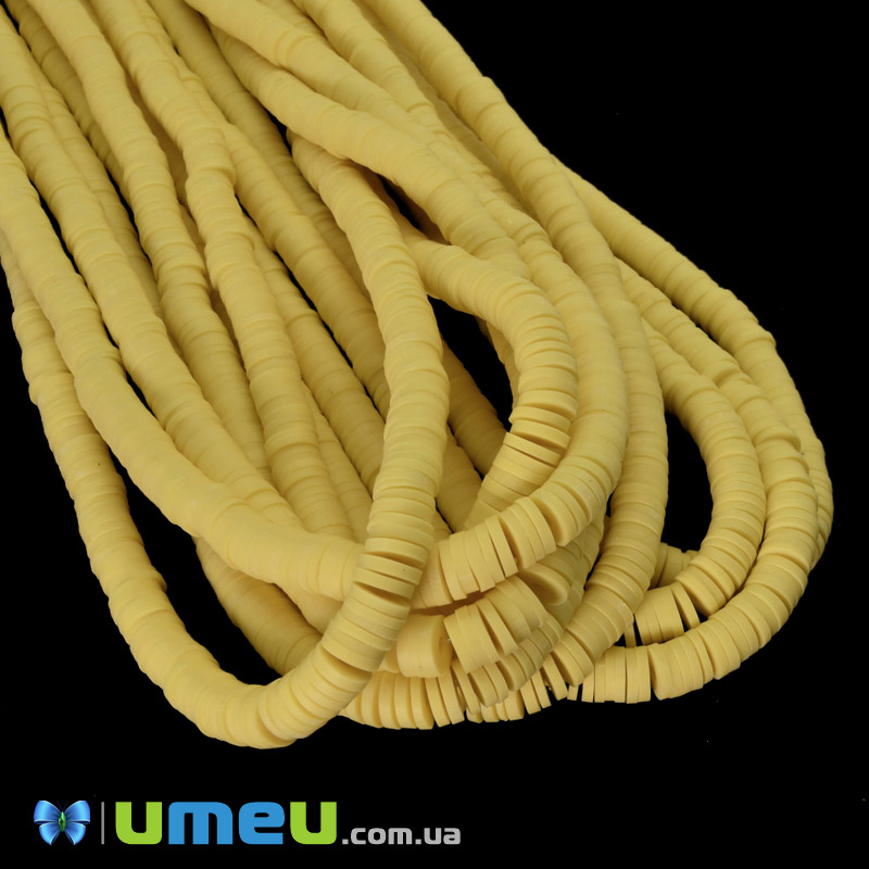 Намистини з полімерної глини, 6 мм, Жовті (BUS-046995)