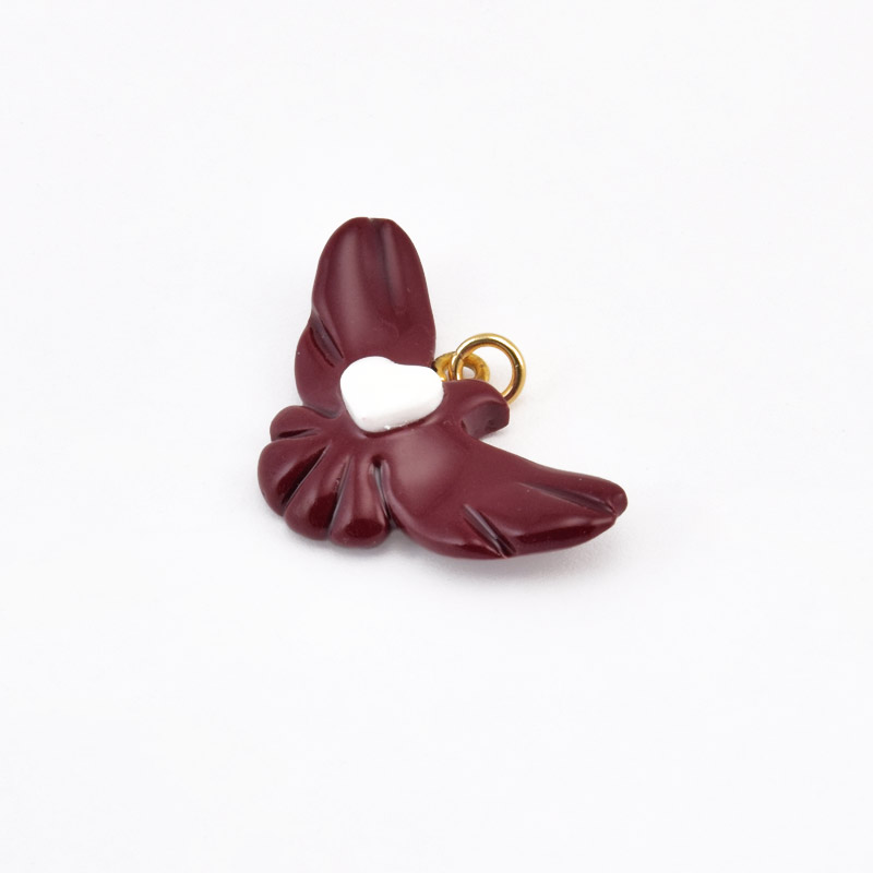 Подвеска Горлица из полимерной глины, 30х17 мм, Бордовая (POD-058990)