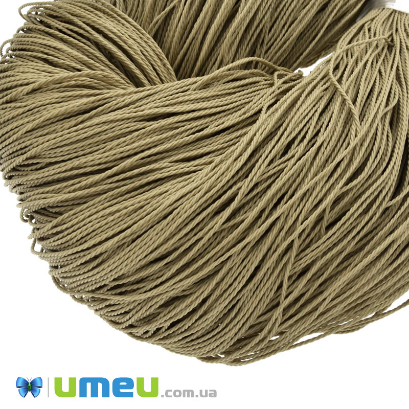 Полиэстеровый шнур крученый, 1 мм, Бежевый(LEN-047437)