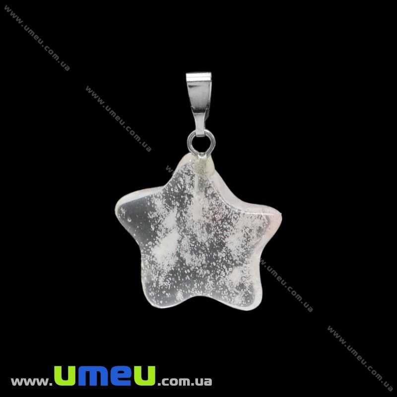 Подвеска из натурального камня Звезда, Кварц вишневый, 24х22 мм (POD-031874)