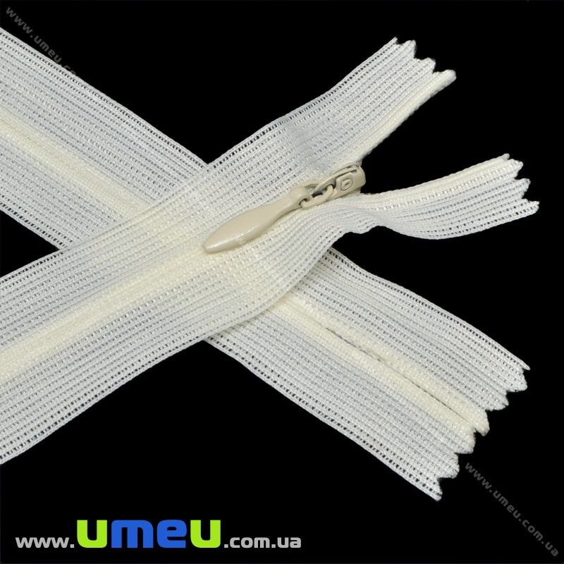 Молния потайная неразъемная, 50 см, Тип 3, Кремовая (ZIP-016065)