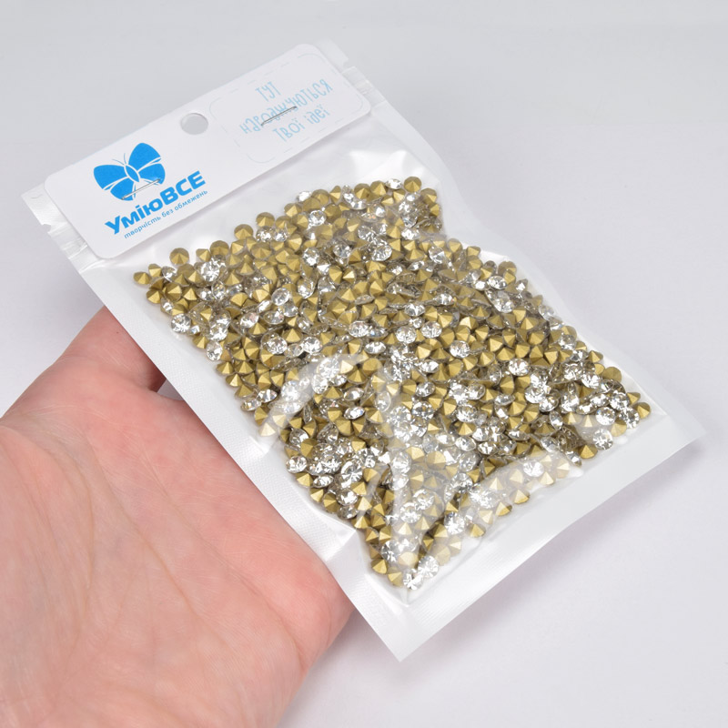 Стразы конусные SS16 (3,8 мм), Белые (STR-061279)